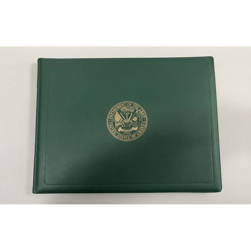 US Army Department of the Army Green Gold Seal Certificate Holder Diploma Cover